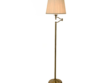 Nicollete Floor Lamp with Brass Stand and Fabric Shade.