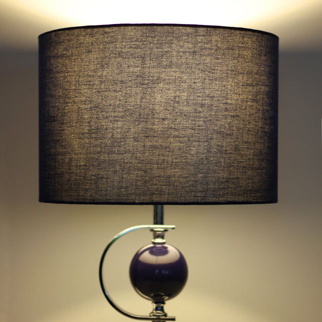 Rialto Table Lamp Navy White Modern Accent Light for Living Room.