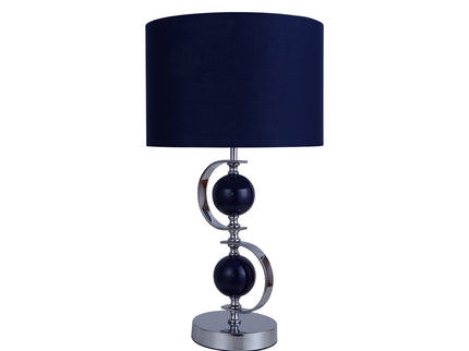 Rialto Table Lamp Navy White Modern Accent Light for Living Room.