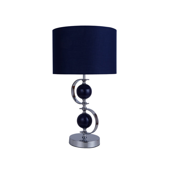 Rialto Table Lamp Navy White Modern Accent Light for Living Room.