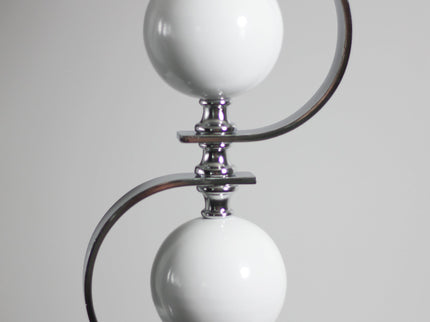 Rialto Floor Lamp Navy White Modern Linen Shade 160cm.