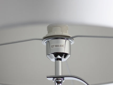 Rialto Floor Lamp Navy White Modern Linen Shade 160cm.