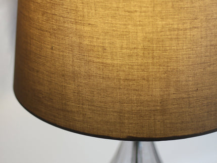 Evaine Table Lamp White Grey Vintage Style with Glass Stem.