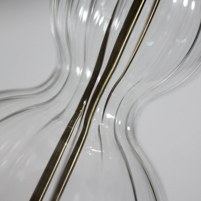 Evaine Table Lamp White Grey Vintage Style with Glass Stem.