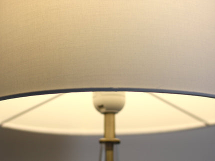Evaine Table Lamp White Grey Vintage Style with Glass Stem.