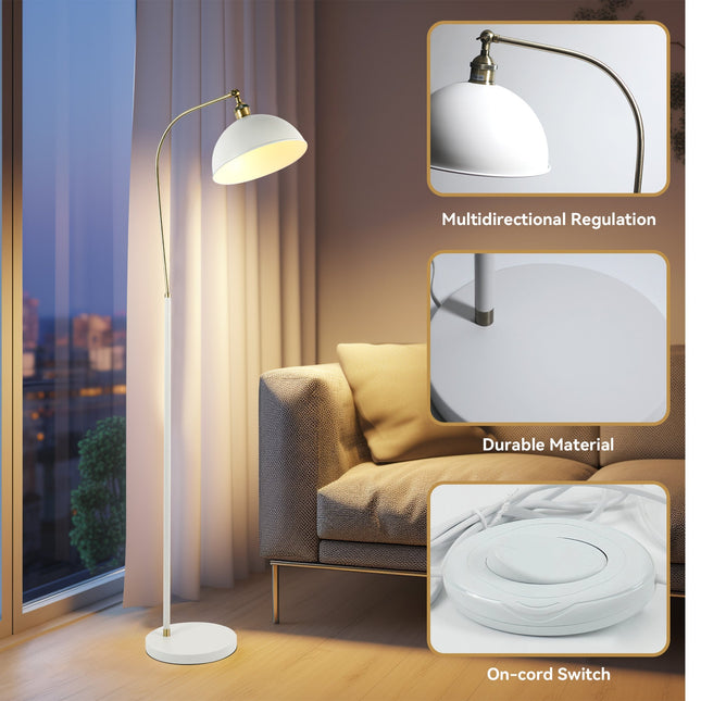 Lenna Floor Lamp White Black Modern Indoor Lighting 150cm.