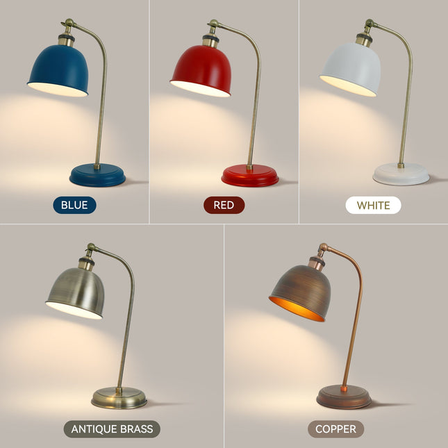 Lenna Table Lamp Copper White Red Blue Antique Brass Black Modern Indoor Light