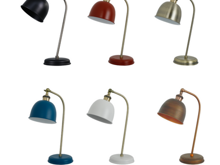 Lenna Table Lamp Copper White Red Blue Antique Brass Black Modern Indoor Light.