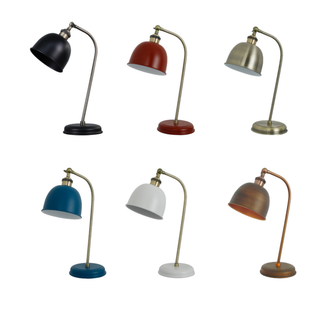 Lenna Table Lamp Copper White Red Blue Antique Brass Black Modern Indoor Light.