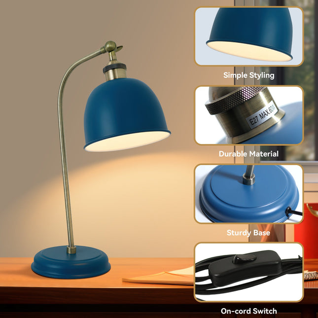 Lenna Table Lamp Copper White Red Blue Antique Brass Black Modern Indoor Light
