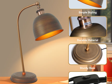 Lenna Table Lamp Copper White Red Blue Antique Brass Black Modern Indoor Light.