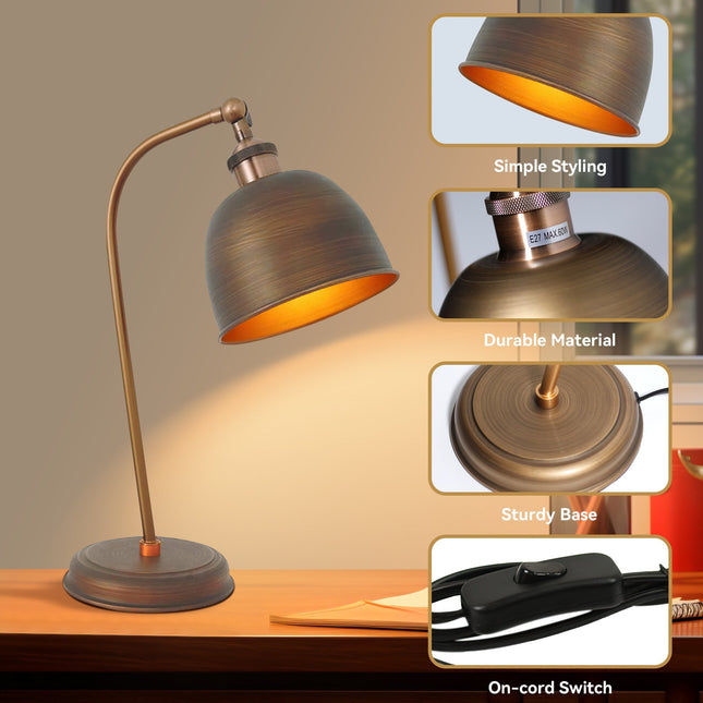 Lenna Table Lamp Copper White Red Blue Antique Brass Black Modern Indoor Light.