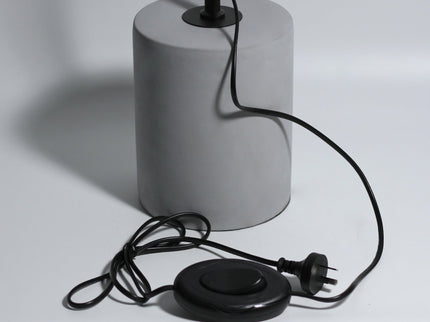 Jerome Floor Lamp Modern Industrial Concrete and Fabric Light.
