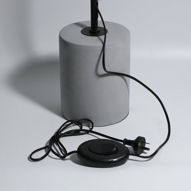Jerome Floor Lamp Modern Industrial Concrete and Fabric Light.