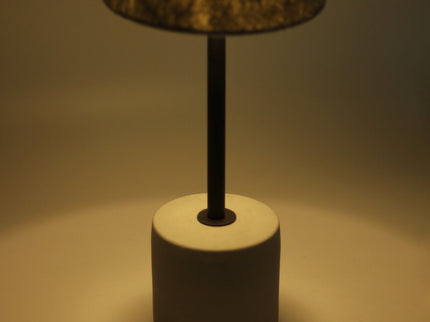 Jerome Table Lamp with Concrete Base and Fabric Shade for Modern Decor.