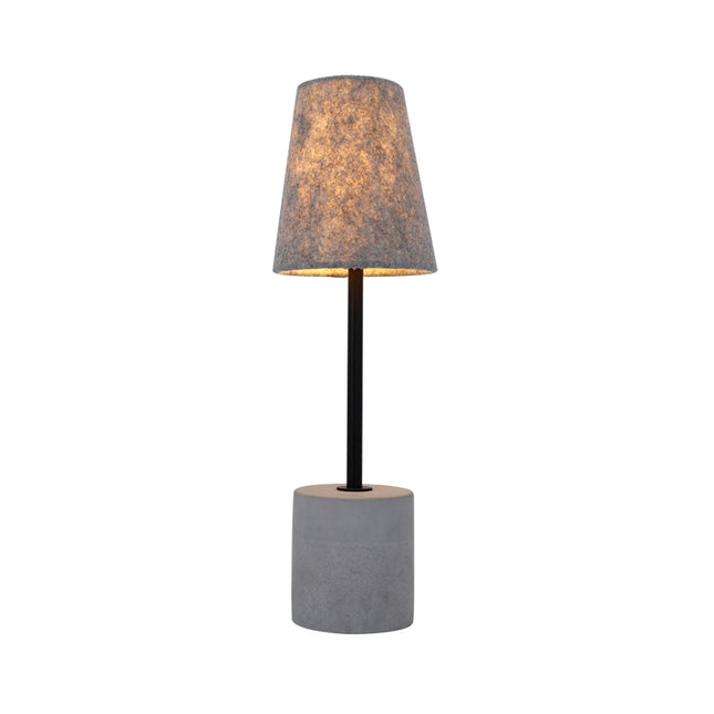 Jerome Table Lamp with Concrete Base and Fabric Shade for Modern Decor.