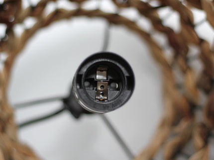 Alyn Table Lamp Small Natural Water Hyacinth and Black Metal.