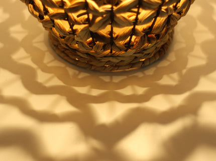 Alyn Table Lamp Small Natural Water Hyacinth and Black Metal.