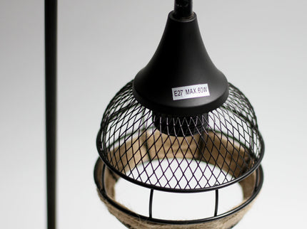 Kasanita Table Lamp with Natural Timber Base and Artistic Shade.