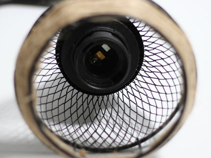Kasanita Table Lamp with Natural Timber Base and Artistic Shade.