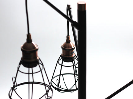 Zehra Floor Lamp with Brass Accents Vintage Style Indoor Lighting.