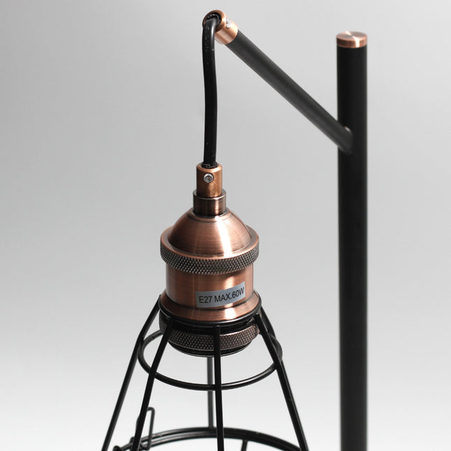 Zehra Floor Lamp with Brass Accents Vintage Style Indoor Lighting.