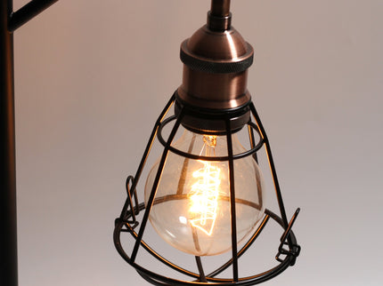 Zehra Floor Lamp with Brass Accents Vintage Style Indoor Lighting.