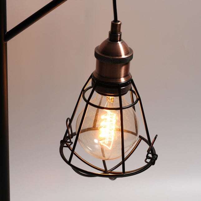 Zehra Floor Lamp with Brass Accents Vintage Style Indoor Lighting.