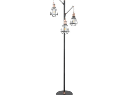 Zehra Floor Lamp with Brass Accents Vintage Style Indoor Lighting.