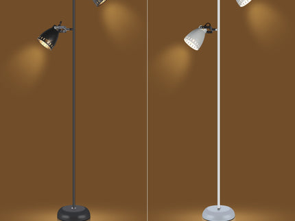Audrey Floor Lamp Black White Modern Adjustable Standing Light.