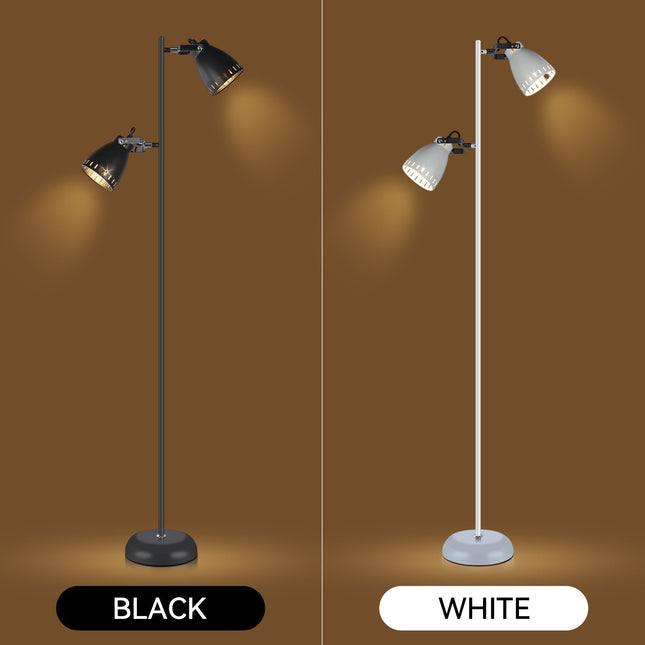 Audrey Floor Lamp Black White Modern Adjustable Standing Light.