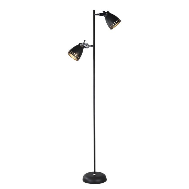 Audrey Floor Lamp Black White Modern Adjustable Standing Light.
