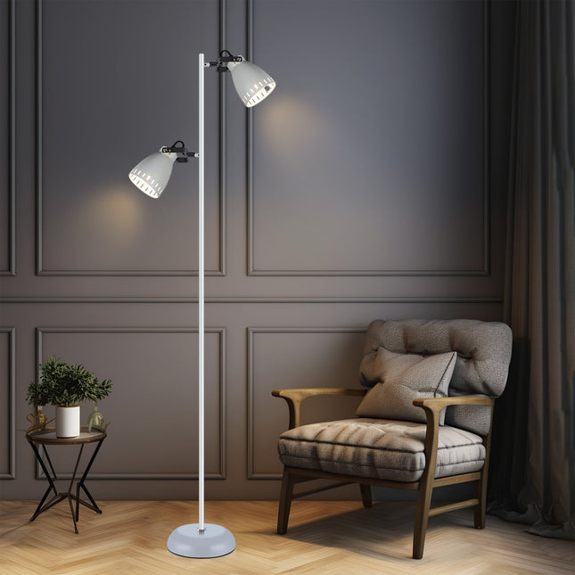 Audrey Floor Lamp Black White Modern Adjustable Standing Light.