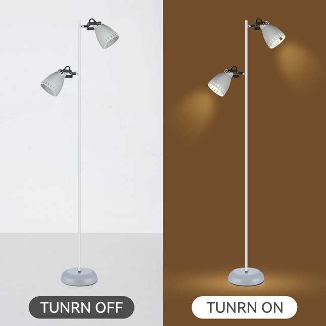 Audrey Floor Lamp Black White Modern Adjustable Standing Light.