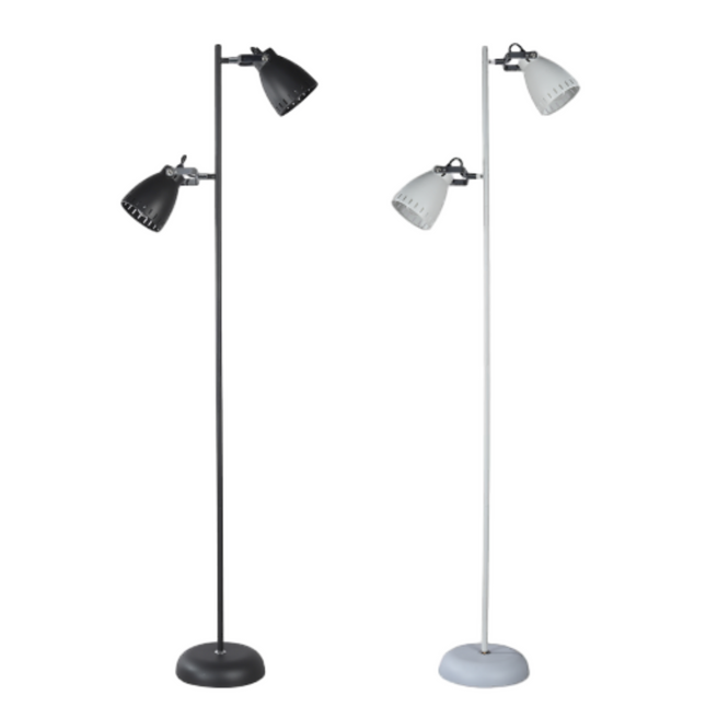 Audrey Floor Lamp Black White Modern Adjustable Standing Light.