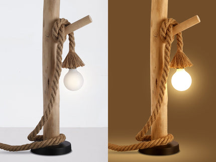 Lea Table Lamp Rustic Wooden Modern Desk Light Accent Lamp.