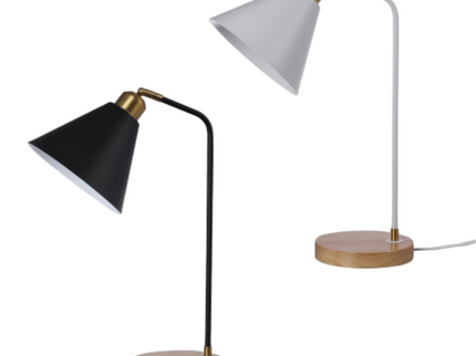 Aimee Table Lamp Black White Modern Desk and Bedside Light.