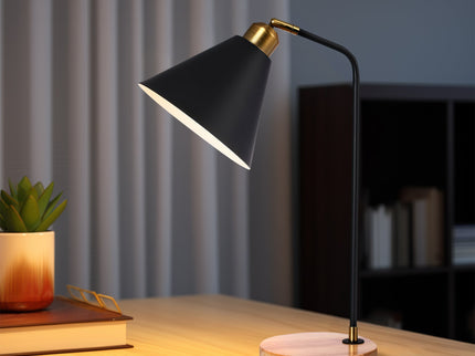Aimee Table Lamp Black White Modern Desk and Bedside Light.