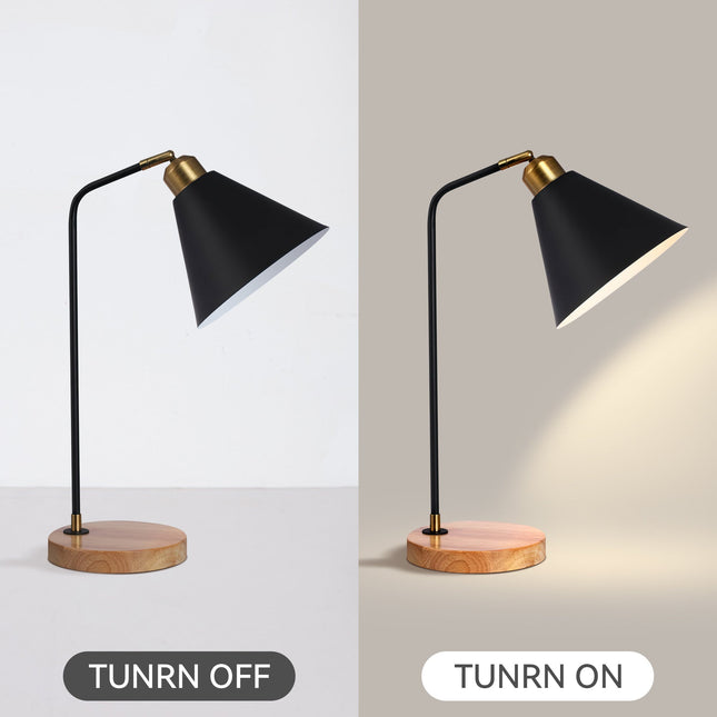 Aimee Table Lamp Black White Modern Desk and Bedside Light.