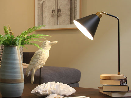 Aimee Table Lamp Black White Modern Desk and Bedside Light.