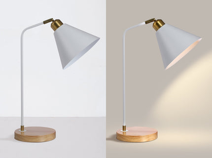 Aimee Table Lamp Black White Modern Desk and Bedside Light.