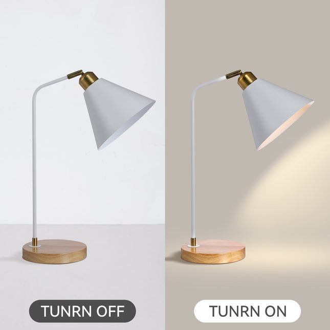 Aimee Table Lamp Black White Modern Desk and Bedside Light.