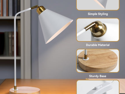 Aimee Table Lamp Black White Modern Desk and Bedside Light.