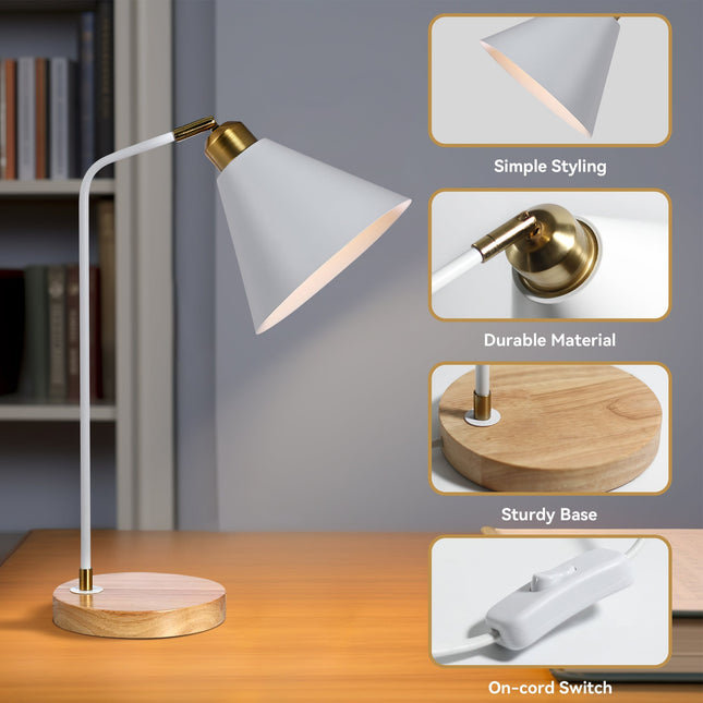 Aimee Table Lamp Black White Modern Desk and Bedside Light.