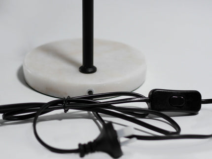 Anges Table Lamp Modern Marble and Black Metal Desk Light.