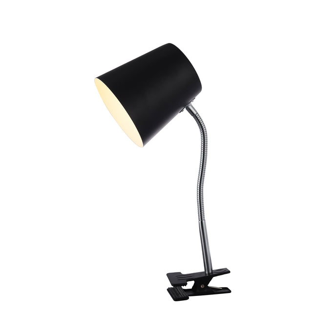 Ellie Table Lamp Black White Modern Metal Desk and Reading Light.