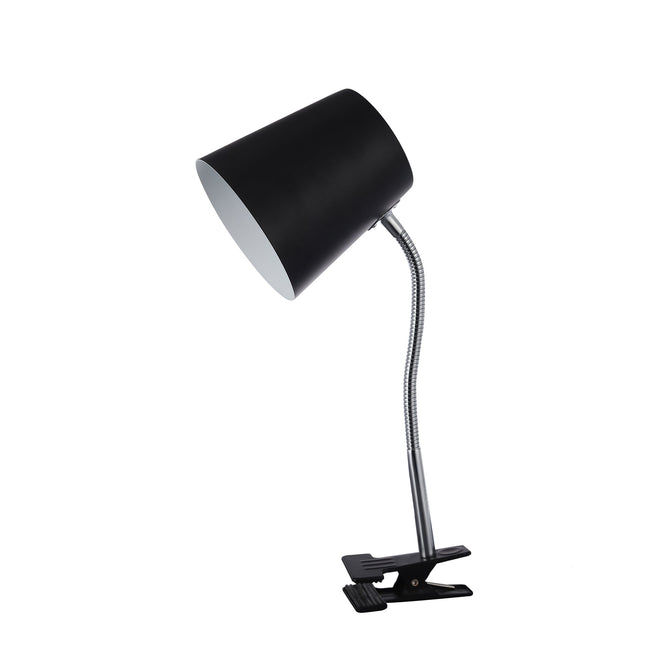 Ellie Table Lamp Black White Modern Metal Desk and Reading Light.