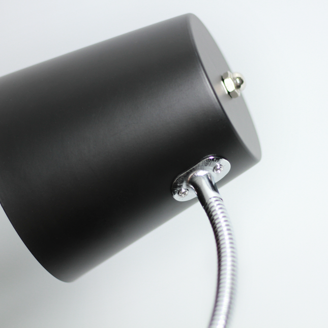 Ellie Table Lamp Black White Modern Metal Desk and Reading Light.