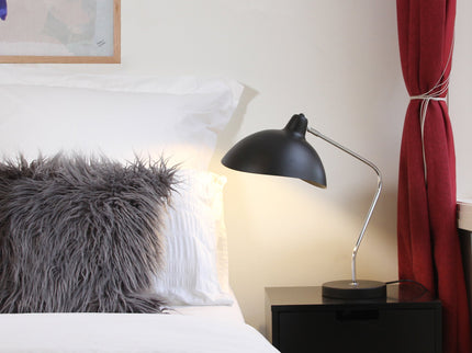 Abby Table Lamp Black White Modern Desk Light for Home Office.