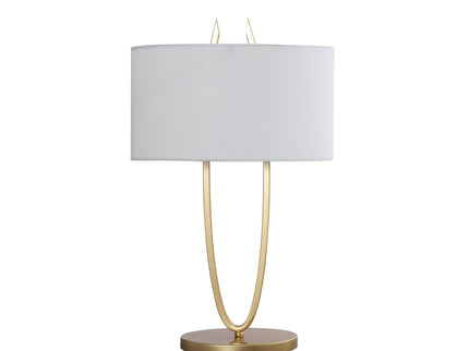 Denise Table Lamp Gold Satin Modern Ovoid Design for Living Room.